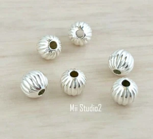 30pcs 5mm Sterling silver Corrugated Bead Spacer S21s - Picture 1 of 2