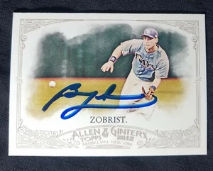 Ben Zobrist Cubs Rays 2012 signed auto baseball card Topps Allen Ginter - Foto 1 di 2