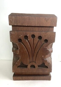 Antique wooden column Hand carved square 12.75”H x7.75”W - Picture 1 of 10