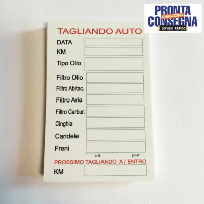 150 adesivi pvc tagliando auto generici auto olio freni candele aria cinghie ReG - Immagine 1 di 2