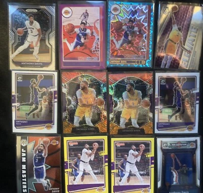 Anthony Davis 146 TEAL EXPLOSION 2021-22 Panini NBA Hoops Purple Prizm Mosaic + - Image 1 of 4