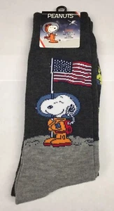 High Point Snoopy Space Astronaut 2 Pair Socks Size 6-12 Men’s Crew New AR224 - Picture 1 of 7