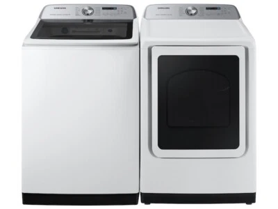 Samsung WA52DG5400AW + DVE52DG5400W White Washer and Dryer Set (Electric) - Image 1 of 4