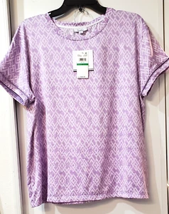 Roudelain Women's 2-Pc. Printed Short Pajamas Set - Racket Geo Size Large - Picture 1 of 7