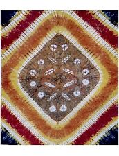 "Ramgiri Napthol" Tie-Dye & Wax Batik Tapestry/Wall-hang/Bedspread/Tablecloth/  