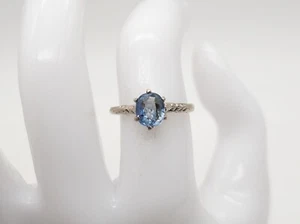 Estate $5000 CERTIFIED NO HEAT Ceylon Blue Sapphire 14k White Gold Ring - Picture 1 of 7