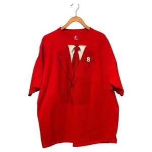 North Carolina State Wolfpack Red S/S Blazer T-Shirt Men's Size 2X Majestic NCAA - Picture 1 of 13
