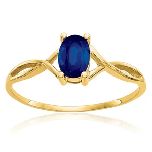 14 Karat massiver Ring Gelbgold blauer Saphir - Bild 1 von 90