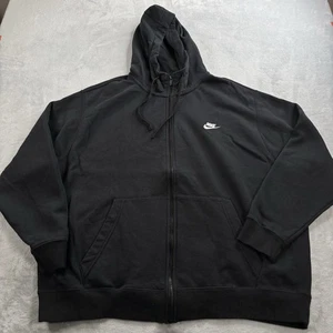 Nike Hoodie Herren 2XL Sportswear Club Fleece schwarz solide durchgehender Reißverschluss Jacke Sweat - Bild 1 von 10