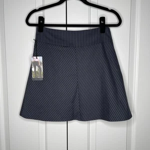 Betabrand Dress Pant Yoga Skirt Size Small NWT Pinstripe Navy Workwear Comfort - Picture 1 of 5
