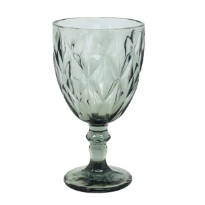 Calice bicchiere 300 ml tazza vino calice grigio taglio diamante testurizzato vintage calice - Foto 1 di 1
