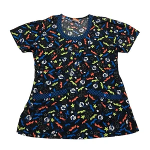Grafx By Barco Owl Themed Short Sleeve Scrubs Top W/ Pockets Women’s Size XS - Picture 1 of 9