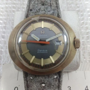 Reloj Omega Geneve Dinámico Chapado en Oro De Colección Para Reparación Vidrio agrietado Japón - Imagen 1 de 12