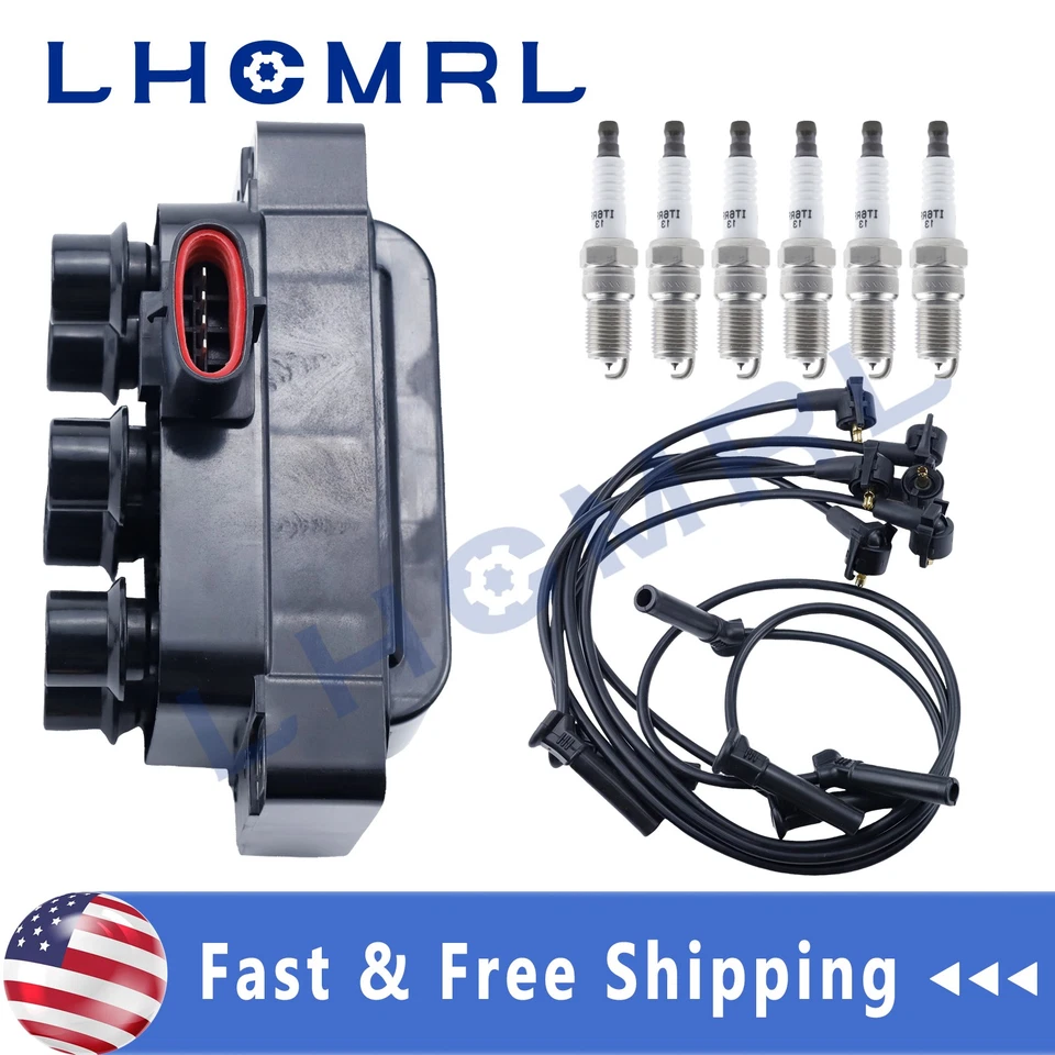Ignition Coil & 6 Spark plug & 6 wire FD480 For Ford Explorer Sport Trac V6 4.0L - Image 1 of 4