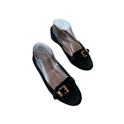 Mocasines Michael Michael Kors Talla 6 Gamuza Negra "Rory Moc" con Hebillas Doradas Foto 1 de 4