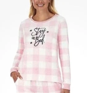 Jane& Bleecker Pyjama Set Oberteil Neu "Stay In Bed" seidig glatt Gr. S - Bild 1 von 4