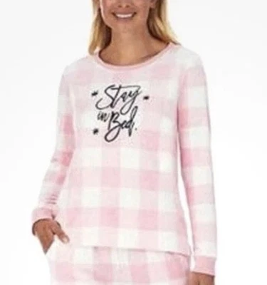 Jane& Bleecker Pajama Set Top New  “Stay In Bed” Silky Smooth Size S - Image 1 of 4