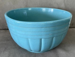 Roseville R.R.P. Co. Ohio Teal Turquoise 10" Mixing 168 Crock - Picture 1 of 7
