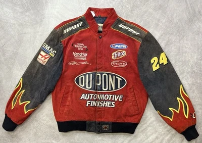 Vintage Chase JH Jeff Gordon #24 Champ DuPont Leather Jacket Sz M NASCAR - Image 1 of 4