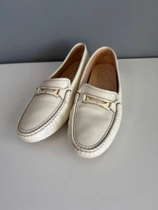 Tod's Ivory Patent Leather Penny Loafers Size 42 Us 12 - Picture 1 of 15