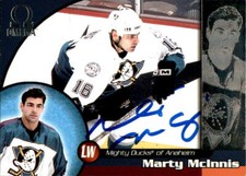 Marty Mcinnis Signed Autographed 98/99 Pacific Omega card Anaheim Ducks