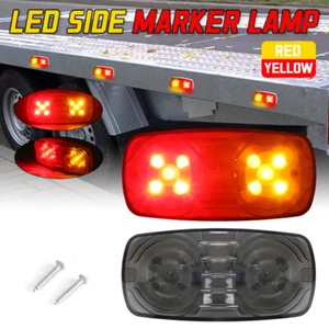 LED Clearance Lights Side Marker Red Amber Dual Color Trailer Truck Caravan Lamp - Picture 1 of 16