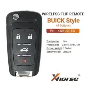 Xhorse XNBU01EN Universal Inalámbrico Abatible Control Remoto Llave Apta para Buick Abatible 4 Botones - Imagen 1 de 8