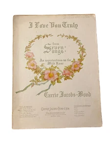 I Love You Truly Sheet Music~Carrie Jacobs Bond~Med. High in A-Flat - Picture 1 of 2