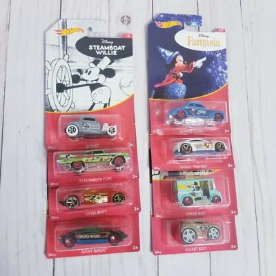 2018 Hot Wheels Disney Mickey Mouse Entertainment Character  Collection Lot of 8 - Image 1 of 4
