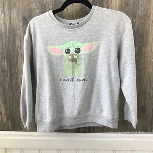 Star Wars baby yoda oversized gray sweatshirt size L - Picture 1 of 5