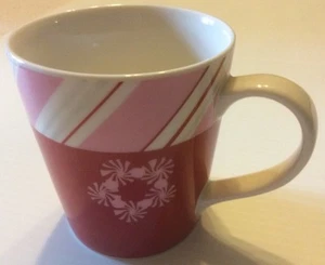 STARBUCKS HOLIDAY 2007 COLLECTIBLE COFFEE MUG CUP RED WHITE Pink Christmas - Picture 1 of 7