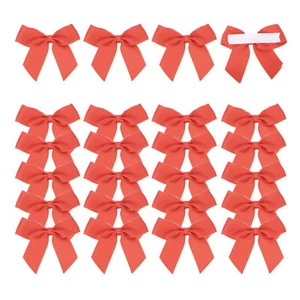 24Pcs Mini Grosgrain Ribbon Bow 2" Self Adhesive Flower Bows Red - Picture 1 of 7