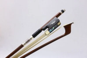 Yinfente 4/4 Cello Bow Straight Ebony Frog Natural Bow Hair Brazilwood Bow Stick - Picture 1 of 5