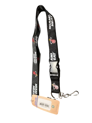 MIAMI HEAT Black Lanyard Keychain With Clip Rev 2 Sided Design NBA Licensed NEW Cover