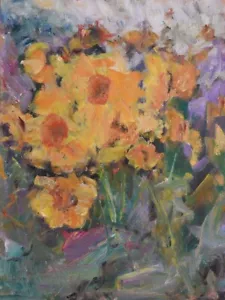 Art orig. Dipinto Olio RM Mortensen "Girasoli" Giardino Natura Morta Fiori - Foto 1 di 1