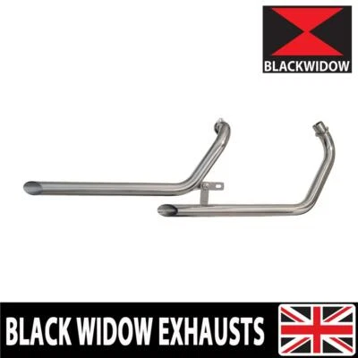 BLACK WIDOW XV535 XV 535 VIRAGO DRAG PIPES FULL EXHAUST SYSTEM + SILENCERS  - Image 1 of 4