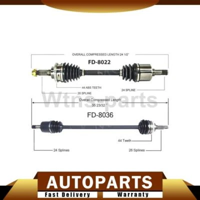 2X TRAKMOTIVE FRONT CV JOINTS AXLE SHAFT SHAFTS FOR MAZDA 323 1990-1994 - Image 1 of 4