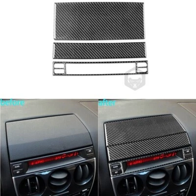 Navigation+Center Display Set Carbon Fiber Black Stickers For Mazda 6 2002-2008 - Image 1 of 4