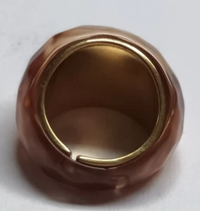 Vintage Lucite Faceted Smoke Topaz Color Ring - Picture 1 of 7