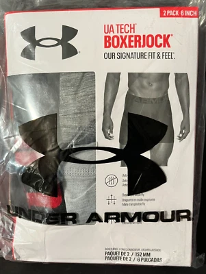 Mens Under Armour 2-Pack UA Tech 6-inch Boxerjock Briefs 5XL - Image 1 of 4