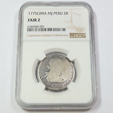 1775 NGC F2 - PERU - 2 Reales 2R Coin #44434A