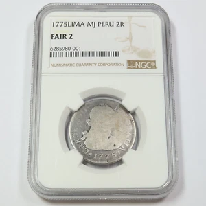 1775 NGC F2 - PERU - 2 Reales 2R Coin #44434A - Picture 1 of 2