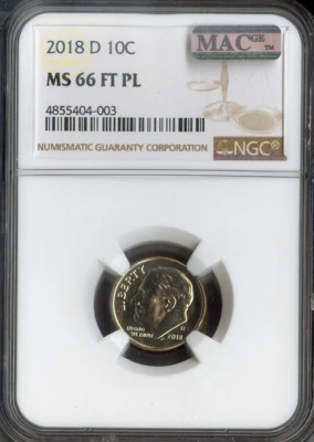 2018 D Roosevelt Dime NGC MS66 FT PL QUALITY✔️ - Image 1 of 2