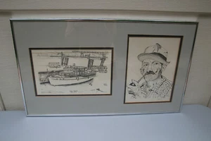 ST PAUL YACHT CLUB "MAID MARION" BOAT SHIP Pencil Drawing BY KETTENHOFEN 1973 - Picture 1 of 5