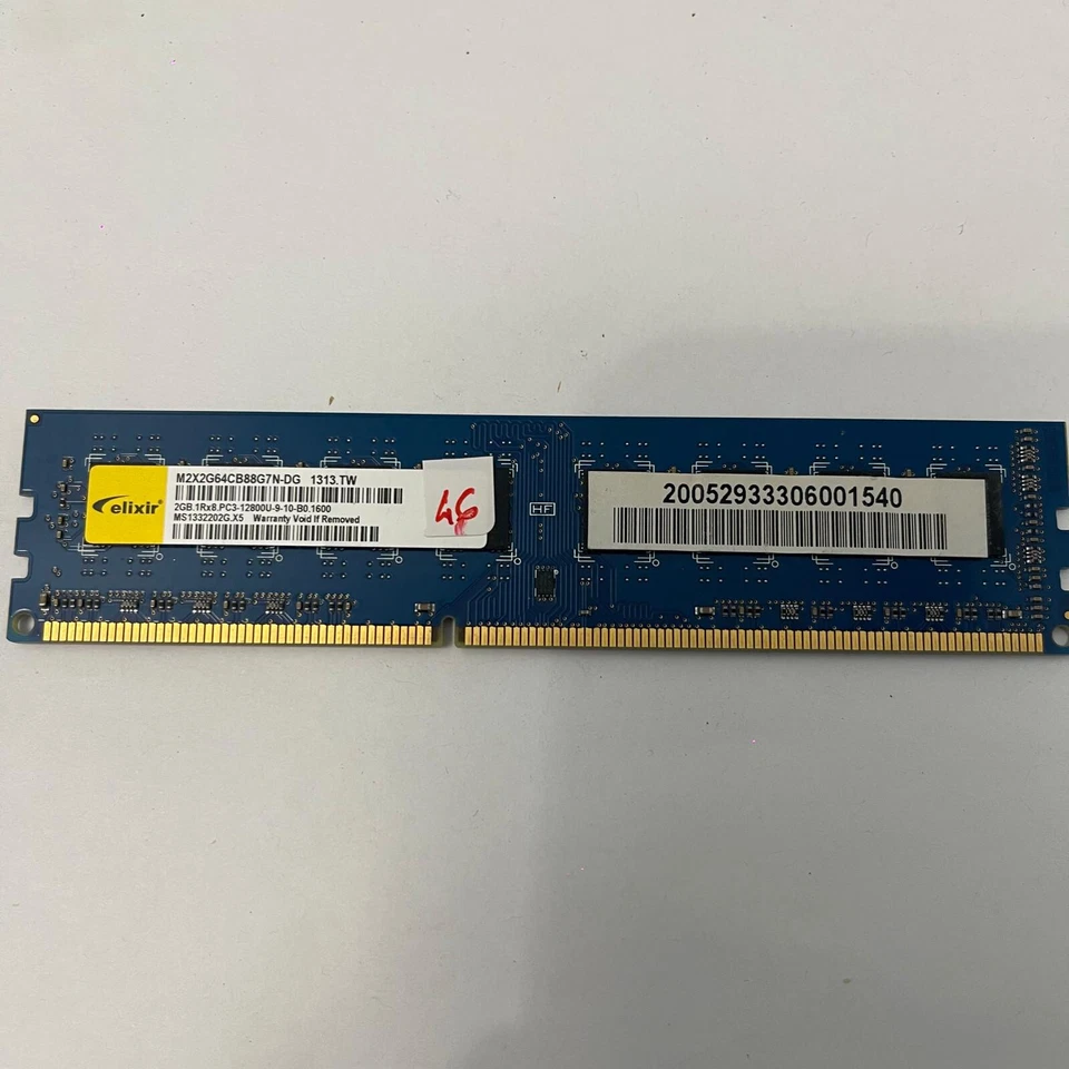 ELIXIR 2Gb PC3-12800U Non EEC Unbuffered DESKTOP RAM M2X2G64CB88G7N-DG - image 1 of 1