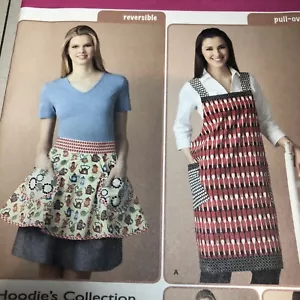 UNCUT Simplicity 2162 Kitchen Cross Back Apron Aprons Reversible OOP Two Styles - Picture 1 of 9