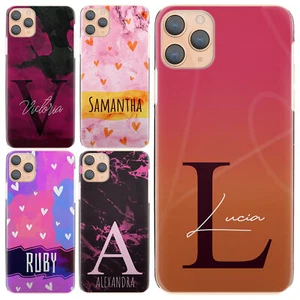 Personalisierte Handy-Hülle Initiale für Samsung S21/S20 schwarz pink Marmor Hardcover - Bild 1 von 17