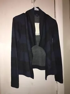 NWT SPLENDID Navy and Dark Gray Funnel Neck Botton up Jacket- Women's size XS - Picture 1 of 7