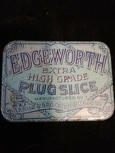Vintage Edgeworth Extra High Grade Plug Slice Tobacco Tin no match Strike - Picture 1 of 11
