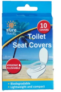 Sure Travel WC-Sitzbezug - spülbar - Einweg Toilettensitzdeckel - 10 Stück - Bild 1 von 1